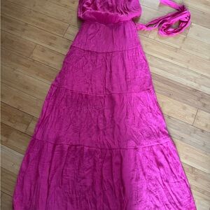 Bright Fuchsia Tiered Maxi Dress